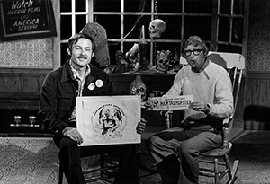 Filmmaker Robert Burrill with Bob Wilkins, 1970s TV host of Creature Features on KTVU.